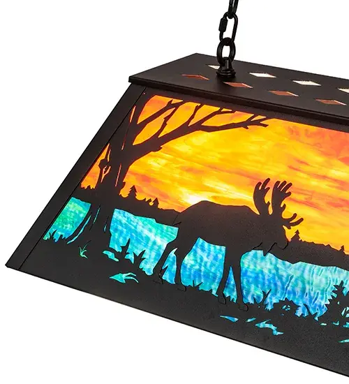 33" Long Moose at Lake Oblong Pendant - Image 9