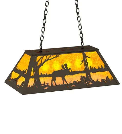 33" Long Moose at Lake Oblong Pendant - Image 4