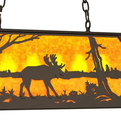 33" Long Moose at Lake Oblong Pendant - Image 6