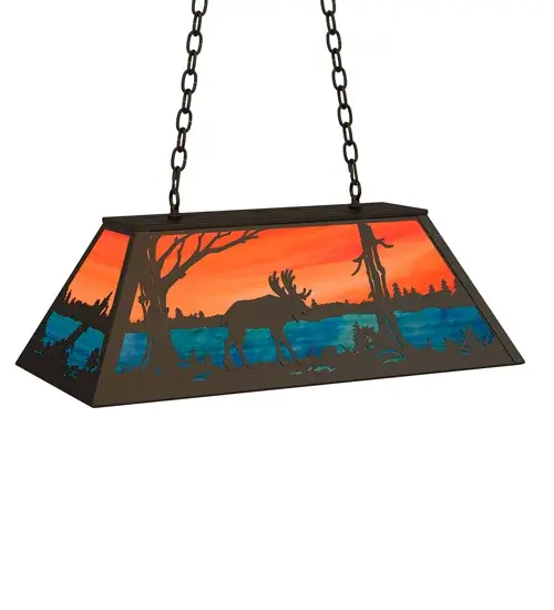 33" Long Moose at Lake Oblong Pendant - Image 3