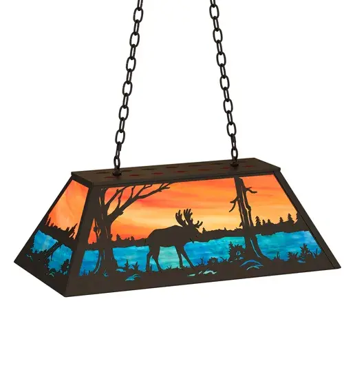 33" Long Moose at Lake Oblong Pendant - Image 4