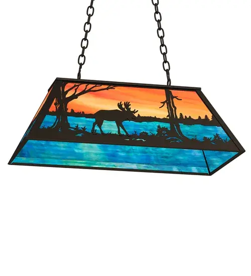 33" Long Moose at Lake Oblong Pendant - Image 5