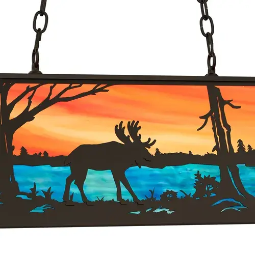 33" Long Moose at Lake Oblong Pendant - Image 6