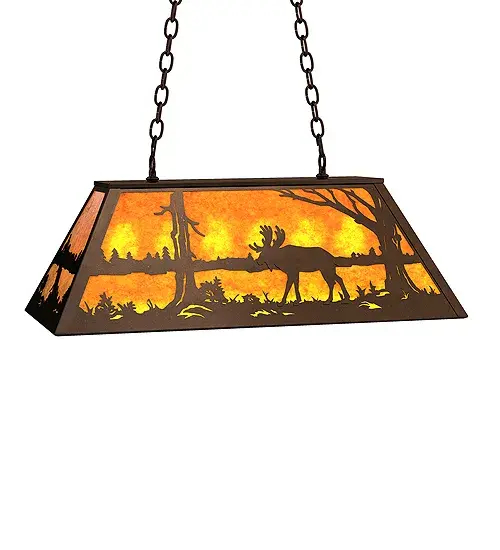 33" Long Moose at Lake Oblong Pendant - Image 2