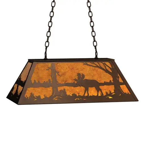 33" Long Moose at Lake Oblong Pendant - Image 3