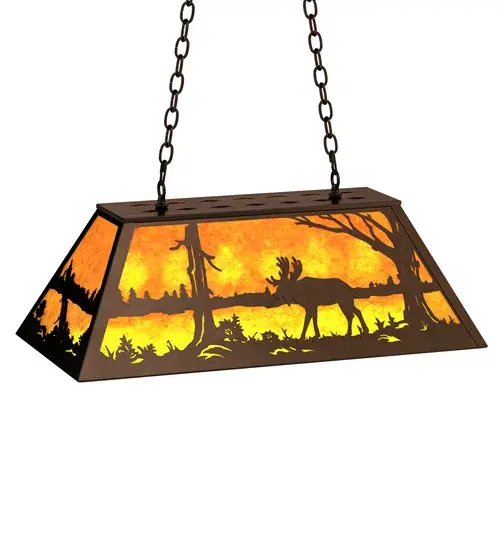 33" Long Moose at Lake Oblong Pendant - Image 4