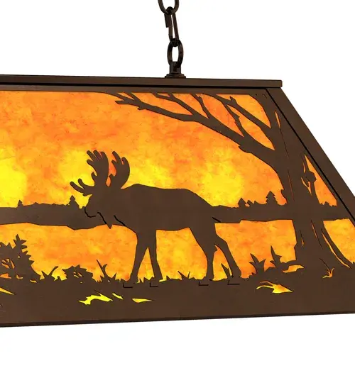 33" Long Moose at Lake Oblong Pendant - Image 6