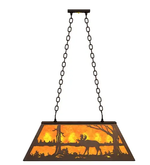 33" Long Moose at Lake Oblong Pendant - Image 7