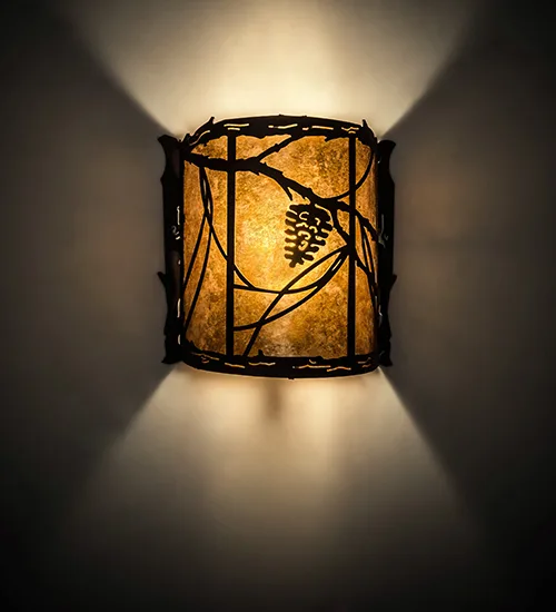 9" Wide Whispering Pines Right Wall Sconce