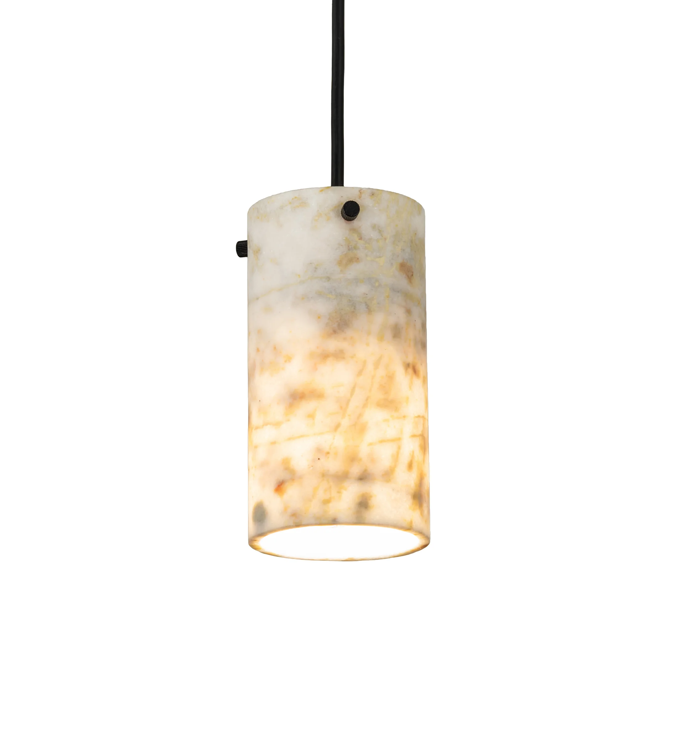 Cilindro One Light Pendant in Textured Black