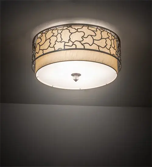 Captivating and textured like the dry desert sand. This mesmerizing artistic design comes to light with the Deserto Seco ceiling fixture. An all-over array of stylized accents is represented in Brushed Stainless Steel and White Gloss hardware. Under the dazzling metal frame is a Linen shade that is enhanced with a Statuario Idalight bottom diffuser. The ceiling luminaire is ideal for modern homes and restaurants from Palm Beach; Florida; to Austin; Texas; to Portland; Oregon. The Deserto Seco Flushmount is included in our American-made; American-designed; handcrafted Abstract Lighting Collection and manufactured in Yorkville; New York. UL and cUL listed for dry and damp locations; however; we do not recommend placing it in spaces that experience a large amount of moisture due to the fabric shade.