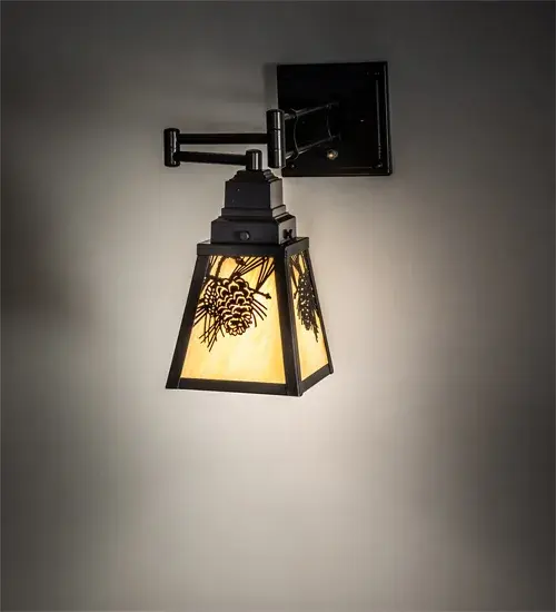 6-17" Wide Winter Pine Swing Arm Wall Sconce - Image 1