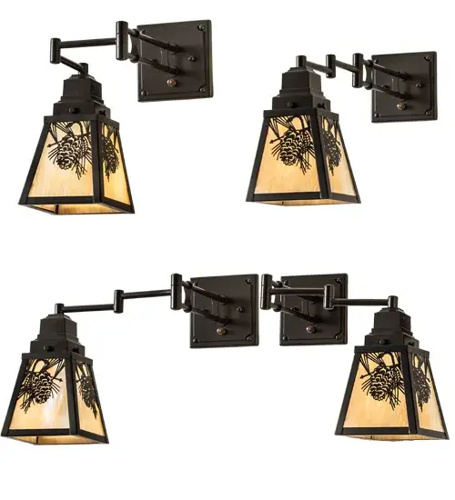 6-17" Wide Winter Pine Swing Arm Wall Sconce - Image 11