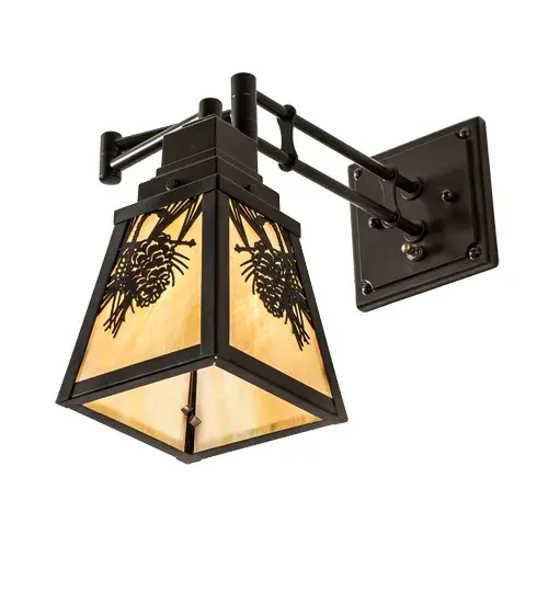 6-17" Wide Winter Pine Swing Arm Wall Sconce - Image 6