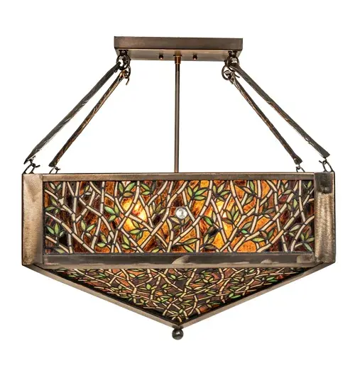 23" Square Bamboo Semi-Flushmount - Image 5