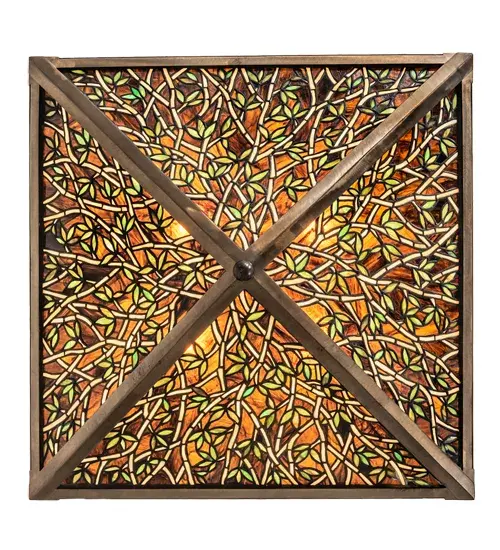 23" Square Bamboo Semi-Flushmount - Image 7