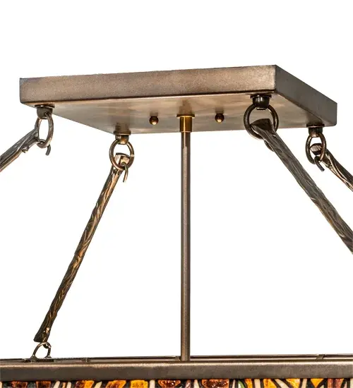 23" Square Bamboo Semi-Flushmount - Image 9