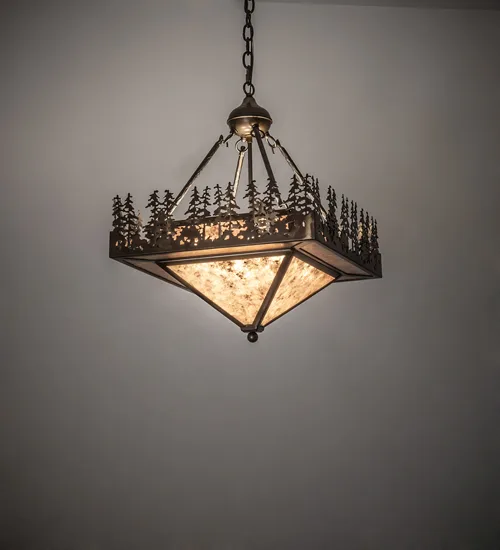 19" Square Pine Lake Inverted Pendant