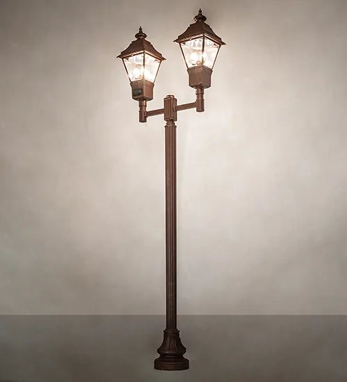 47" Long Carefree 2 Lantern Outdoor Street Lamp