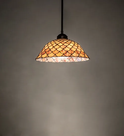 11" Wide Tiffany Fishscale Pendant