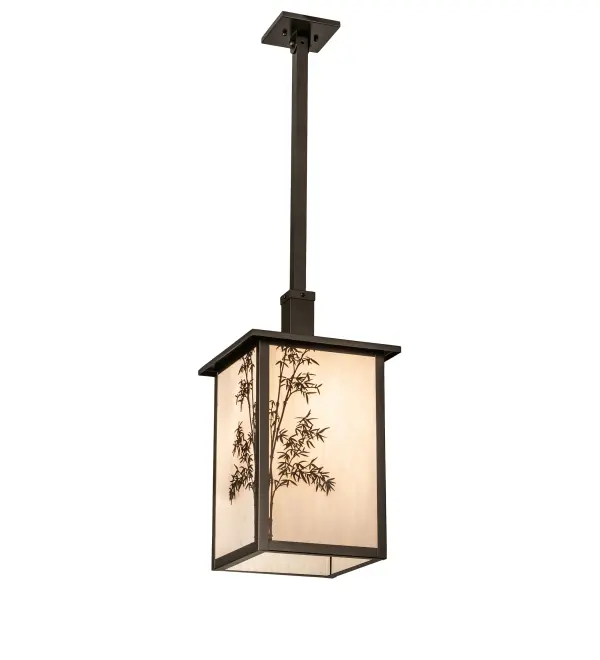 Bamboo and the Leafy details are etched of Solid Brass to achieve inspiring natural beauty for indoor and outdoor settings. This stunning Craftsman Signature lantern features a Fleshtone Idalight diffuser that is enhanced with an Oil Rubbed Bronze finish. Domestically custom configured in the USA at our Yorkville; NY manufacturing facility. This Build Your Own lighting series offers fully configurable combinations of lantern styles; functions; fixture sizes and metal finishes. UL and cUL listed for dry; damp and wet locations.