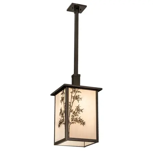 Bamboo and the Leafy details are etched of Solid Brass to achieve inspiring natural beauty for indoor and outdoor settings. This stunning Craftsman Signature lantern features a Fleshtone Idalight diffuser that is enhanced with an Oil Rubbed Bronze finish. Domestically custom configured in the USA at our Yorkville; NY manufacturing facility. This Build Your Own lighting series offers fully configurable combinations of lantern styles; functions; fixture sizes and metal finishes. UL and cUL listed for dry; damp and wet locations. - alternate view