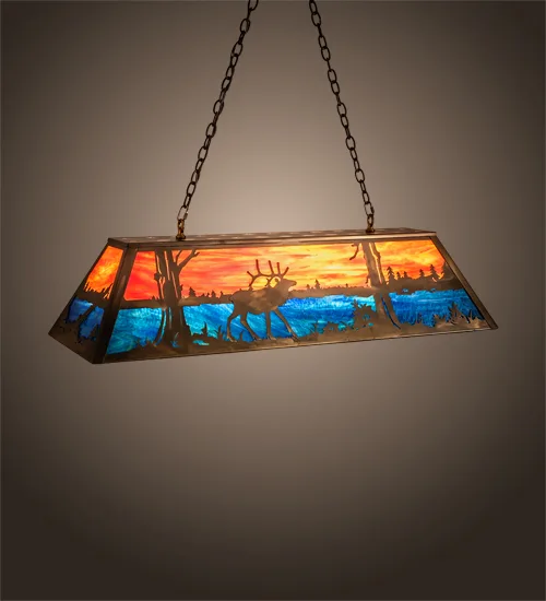 48" Long Elk at Lake Oblong Pendant