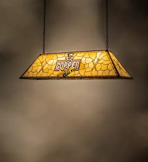 60" Long Copper Spike Oblong Pendant - Image 1