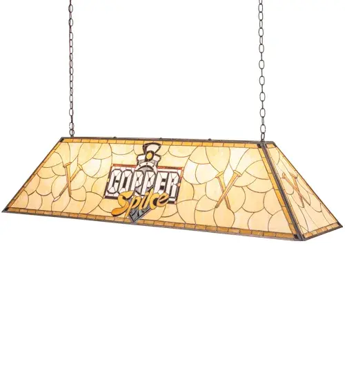 60" Long Copper Spike Oblong Pendant - Image 2