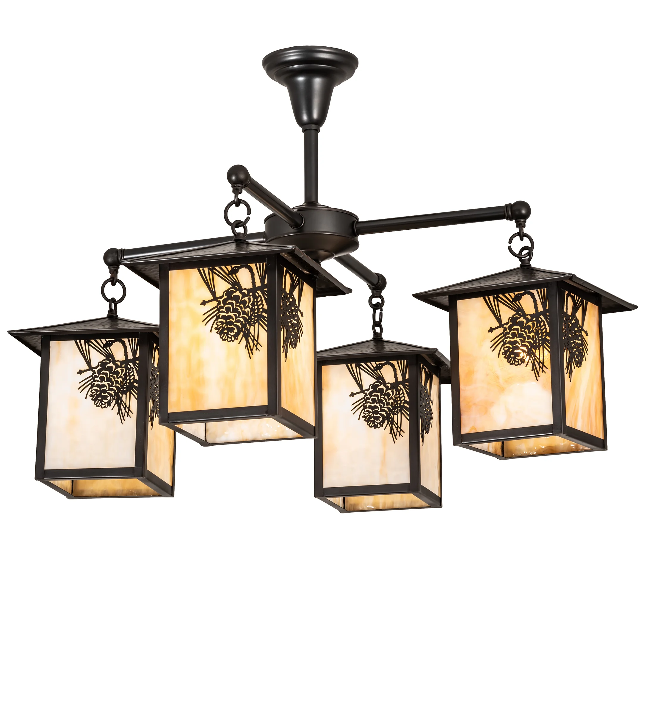 Seneca Four Light Chandelier in Craftsman Brown