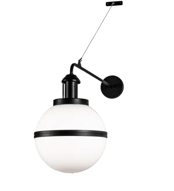 Like a White Glass celestial body adorned with a bold Textured Black circular line dividing the hemispheres. Soft omnidirectional light is projected through the hanging Statuario Idalight orb-shaped diffuser. This neutral hue will complement any decor palette while highlighting a cool architectural element. Domestically produced in our 180,000 square foot manufacturing facility in Yorkville, New York. Diffuser colors, metal finishes and pendant sizes can be customized to your needs. UL and cUL listed for dry and damp locations. Collection: Bola Finish: Textured Black Glass: Statuario Idalight Width: 12.00" Height: 38.00" Length: 34.50" Weight: 6.50 lb Extension from Wall: 34.50" Number of Bulbs: 1 Maximum Wattage: 60.00 W Bulb Type: A19 Bulb Base: E26 Material: Steel Country of Origin: USA Safety Rating: Damp