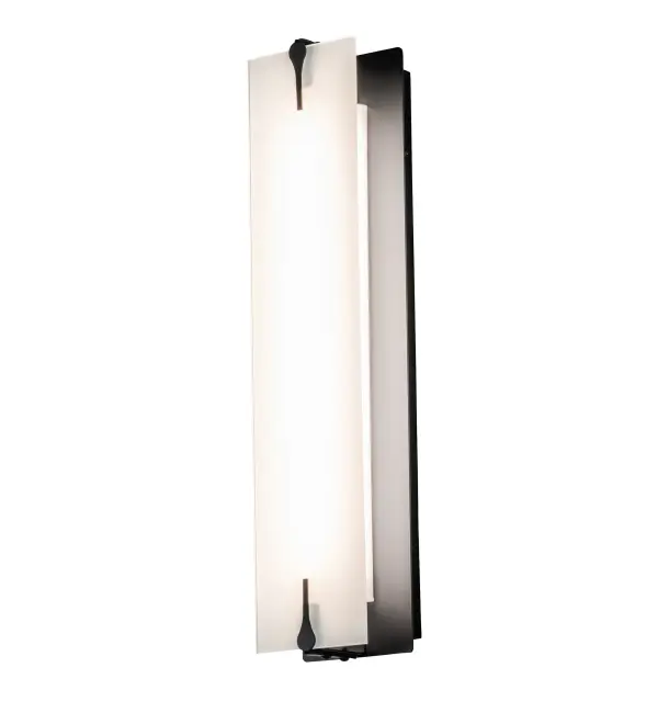Reinvigorate the look of your most beloved indoor spaces with the Akranes Wall Sconce, which creates a refined ambiance with a distinctly modern edge. A White Opal Glass panel acts as a diffuser for Integral LEDs that are 0-10 Volt Dimmable to create the perfect mood. This wall sconce is enhanced with a Flat Black backplate. Install this ADA-compliant wall sconce near your vanity mirror in a fine bath or corridor to illuminate your residential, hospitality, and commercial spaces, from Montpelier, Vermont, to Portland, Oregon, to Seattle, Washington. The Akranes Wall Sconce is included in our American-designed, handcrafted Modern Lighting Collection. UL and cUL listed for dry and damp locations. Collection: Akranes Finish: Flat Black Glass: Opal White Width: 4.00" Height: 18.00" Length: 3.25" Weight: 8.00 lb Extension from Wall: 3.25" Number of Bulbs: 1 Maximum Wattage: 9.50 W Bulb Type: Strip Bulb Base: Integral Light Source: LED Color Temperature: 2700 K Material: Steel Country of Origin: CHINA Safety Rating: Damp LED