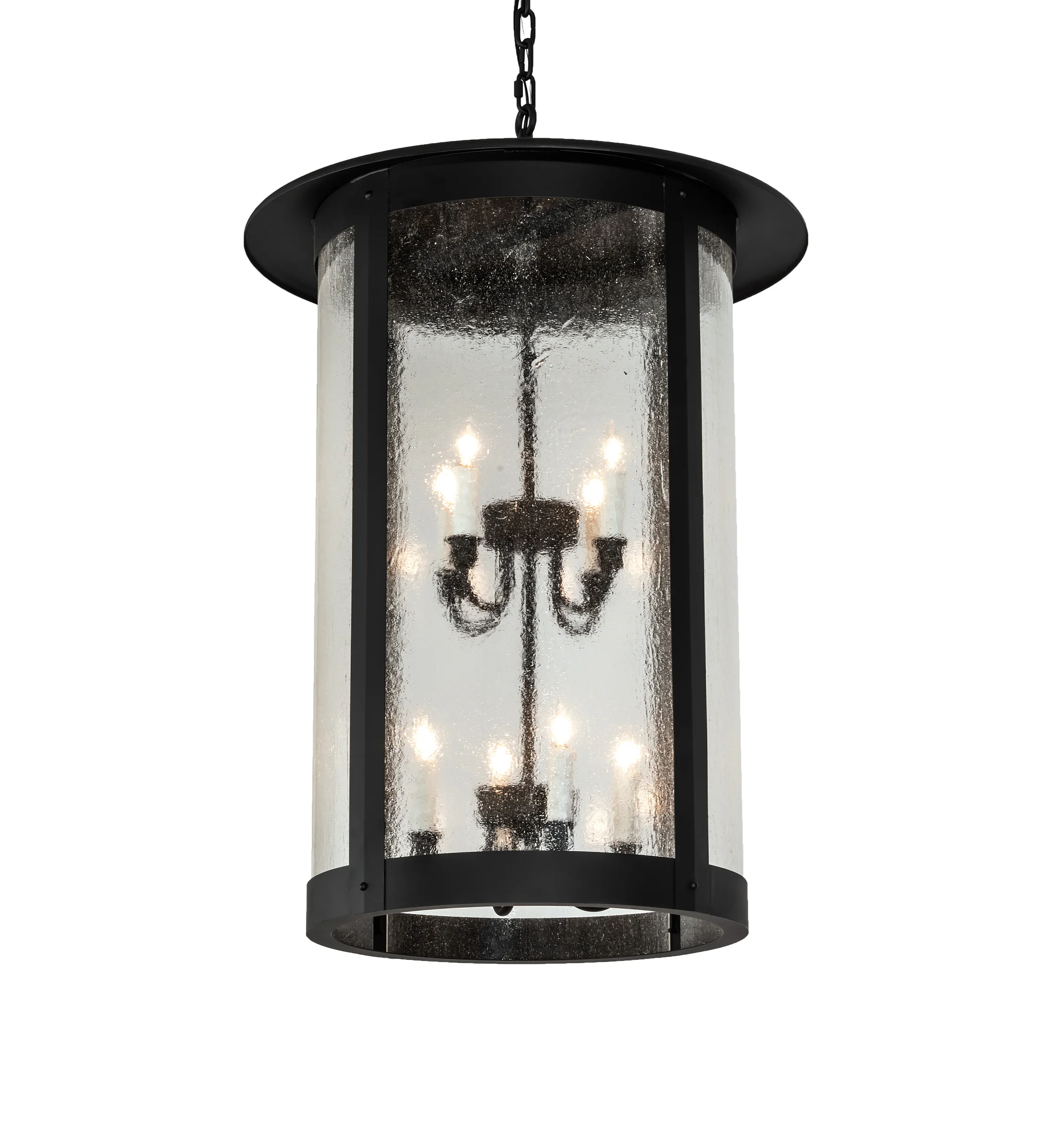 Fulton Eight Light Pendant in Solar Black