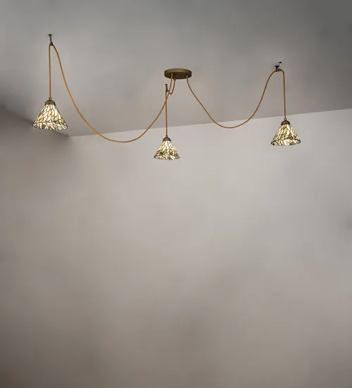 60" Wide Castiliolite Willow Jadestone 3 Light Pendant