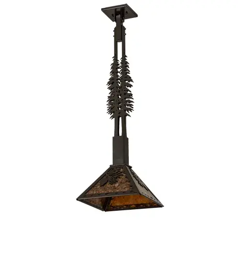 12" Square Winter Pine Tall Pines Pendant - Image 3