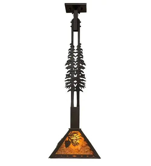 12" Square Winter Pine Tall Pines Pendant - Image 5