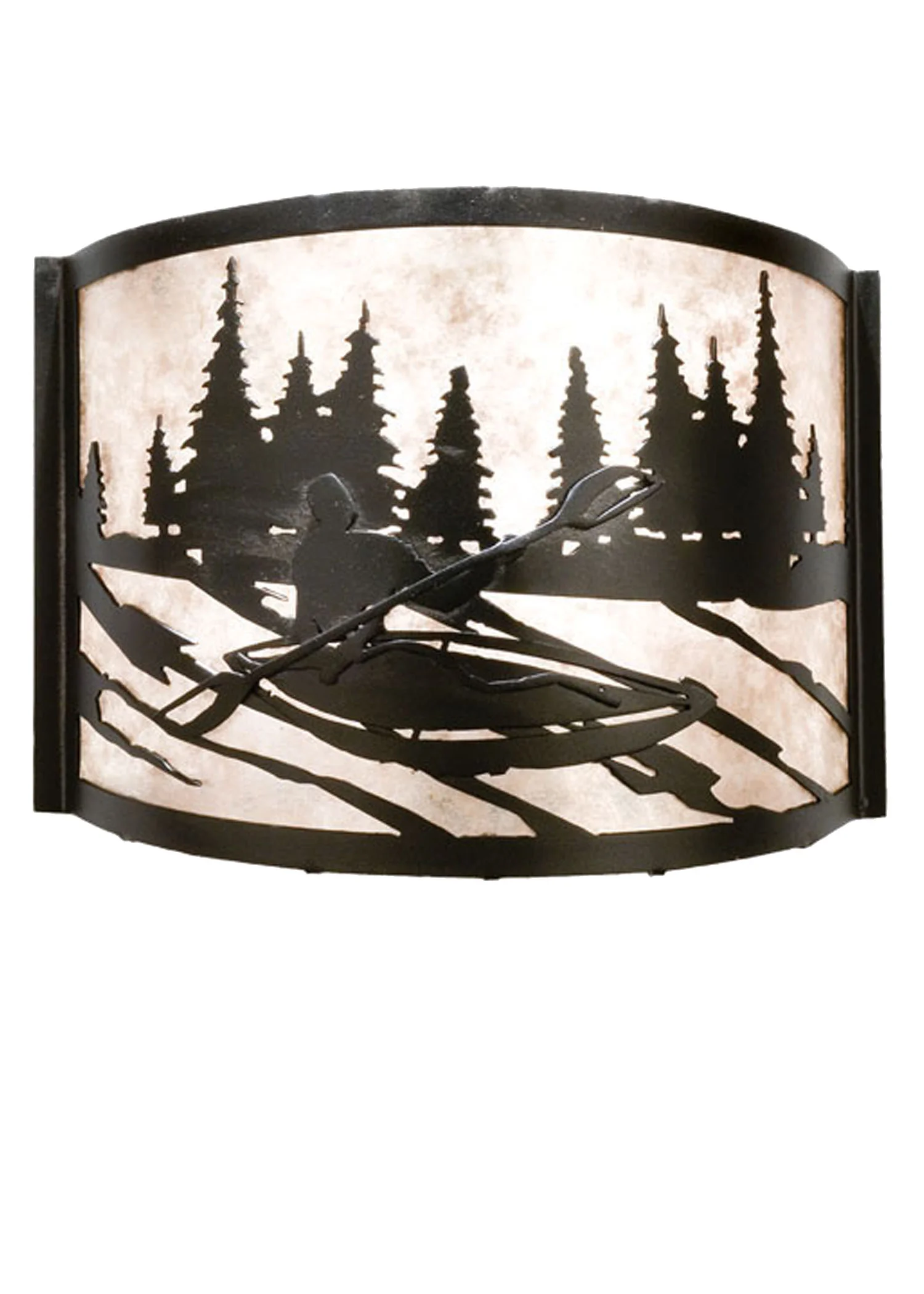 12" Wide White Water Kayak Wall Sconce