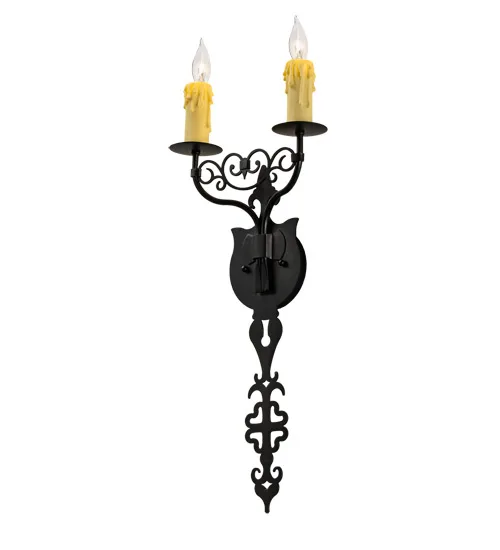 Merano Two Light Wall Sconce in Oxidized Steel
