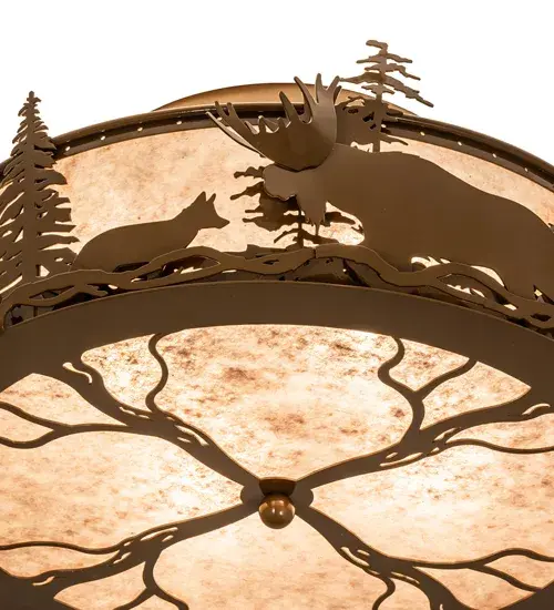 24" Wide Moose & Fox Flushmount - Image 8