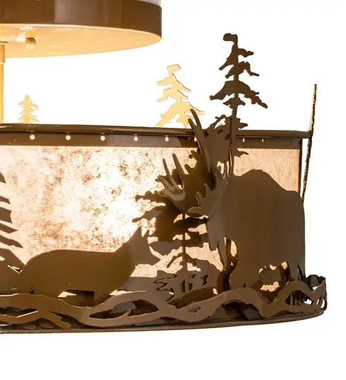 24" Wide Moose & Fox Flushmount - Image 9