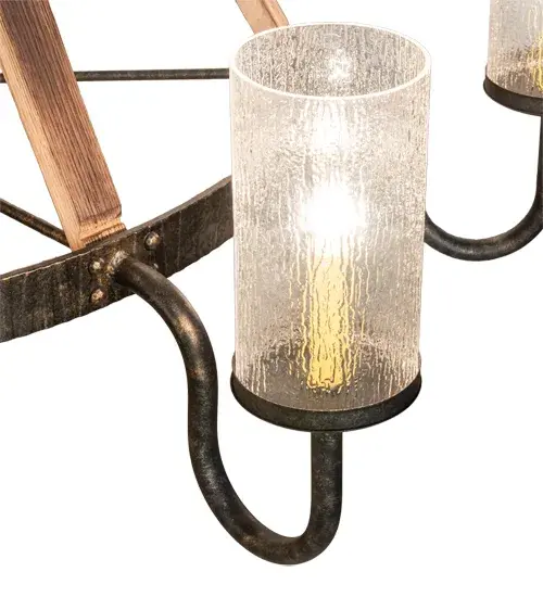 61" Wide Barrel Stave 12 Light Chandelier - Image 11