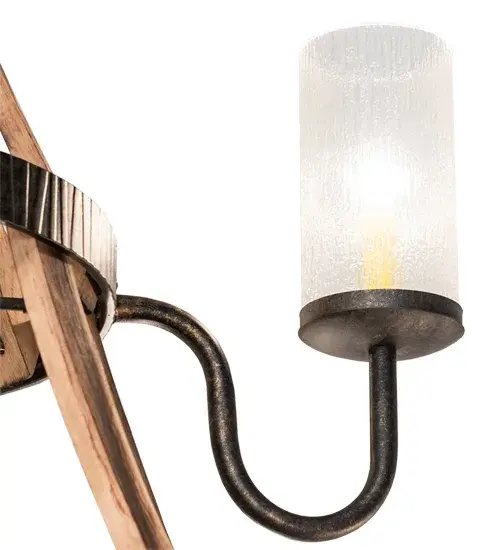 61" Wide Barrel Stave 12 Light Chandelier - Image 8