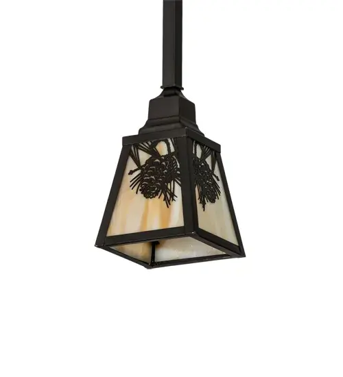 5.5" Square Winter Pine Mini Pendant - Image 3