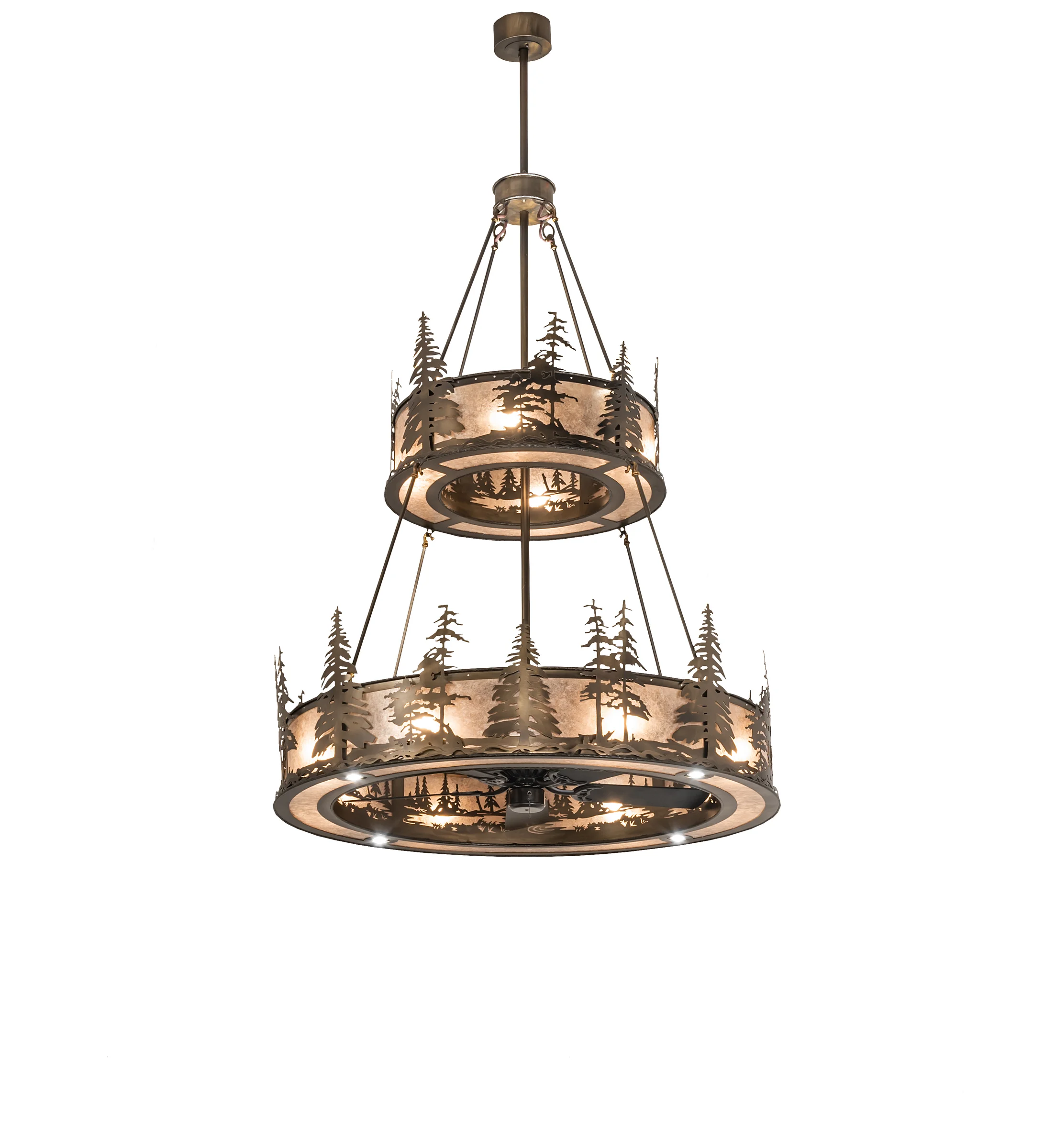 Tall Pines 20 Light Chandel-Air in Antique Copper