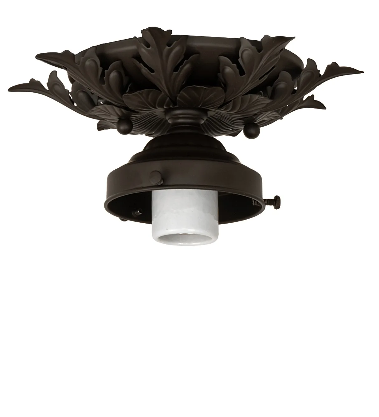 Fancy Floral One Light Flush Mount Hardware in Oil Rubbed Bronze