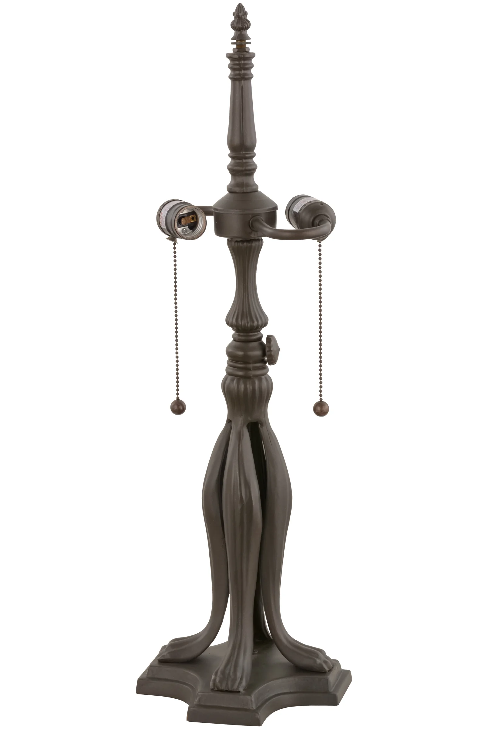 Long-Legged Lionfoot Two Light Table Base Hardware in Mahogany Bronze