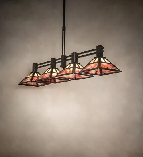 64" Long Soffe T Mission 4 Light Island Pendant