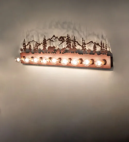 48" Wide Bear Family 9 Light Vanity Light