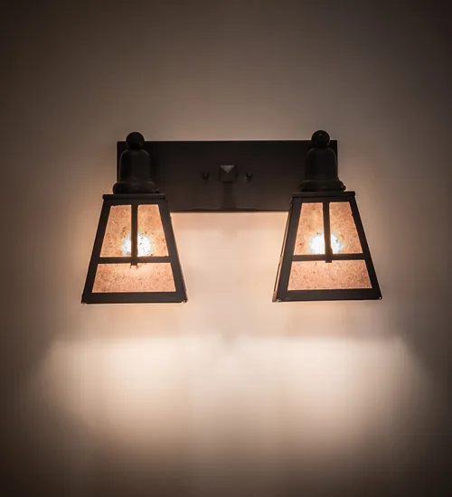 17" Wide "T" Mission 2 Light Vanity Light