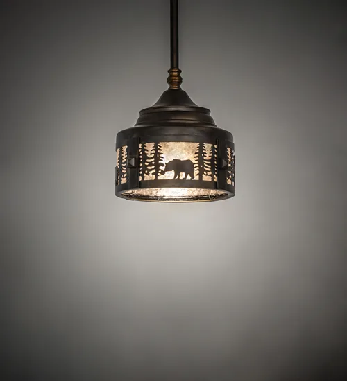 8" Wide Wildlife at Dusk Mini Pendant